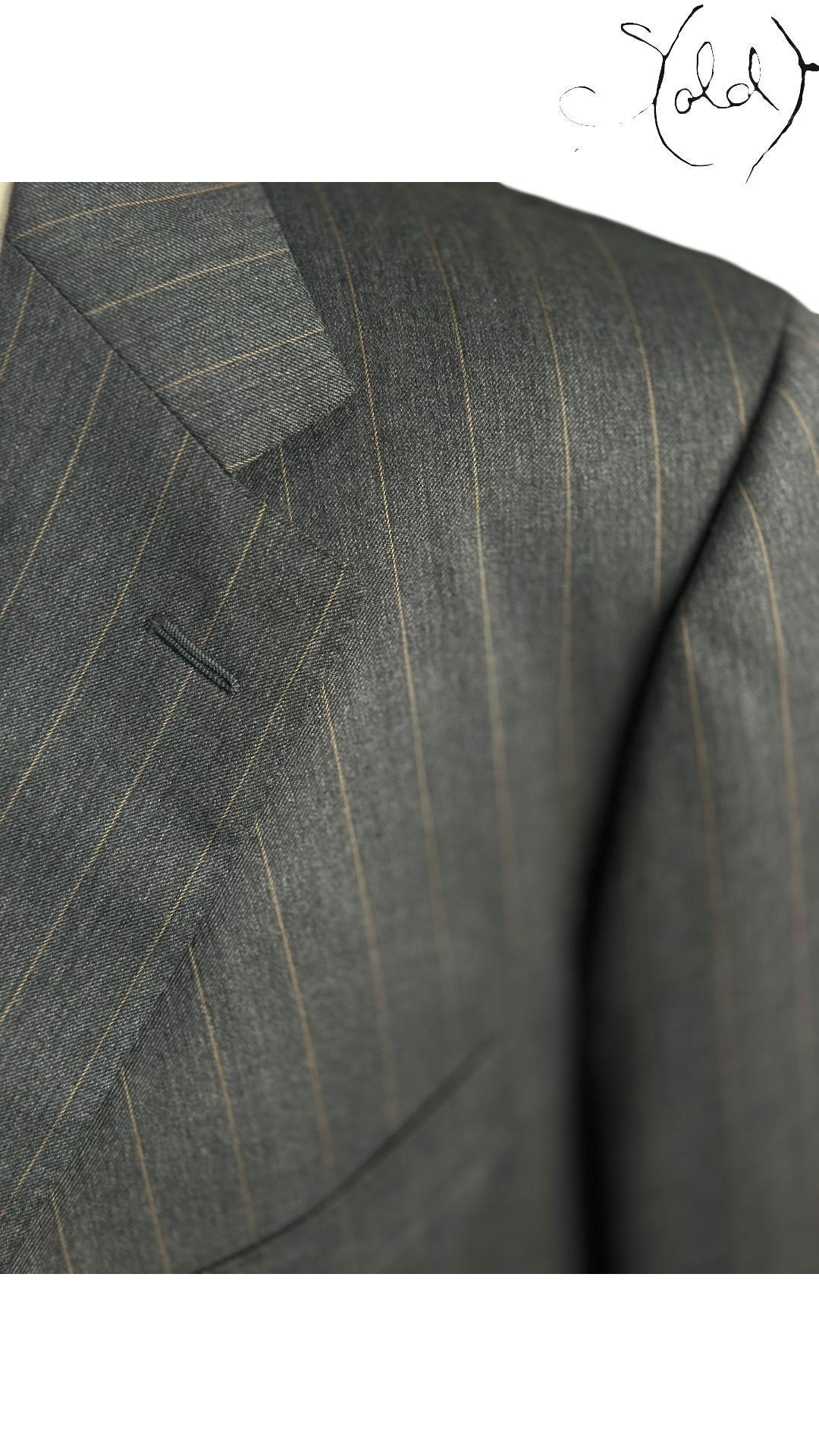 Ermenegildo Zegna Pinstripe Wool Blazer, Back view | Sold Attire