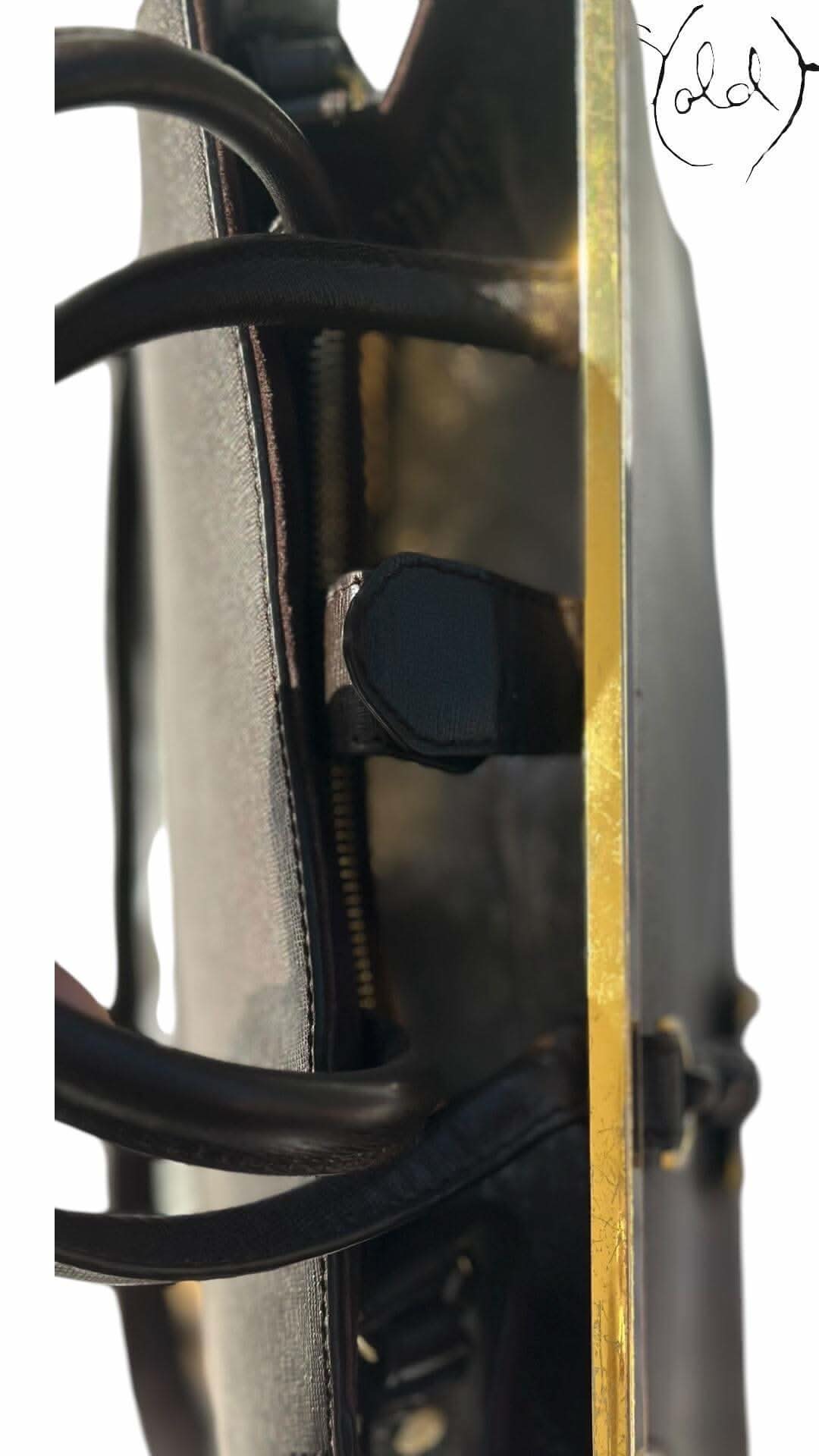 Fendi 2Jours Saffiano Tote – Black Structured Power | Sold Attire - Sold Attire