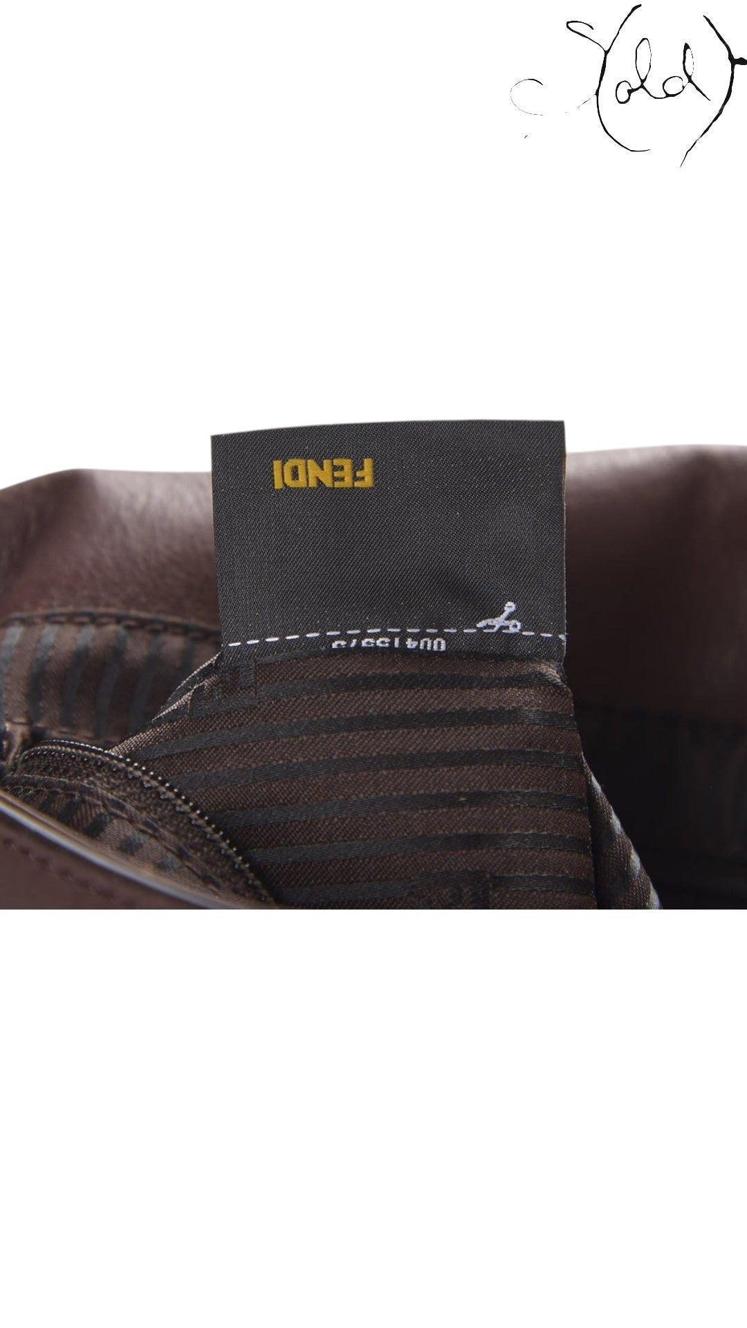 Fendi Big Forever Mama Baguette Brown Calfskin base detail