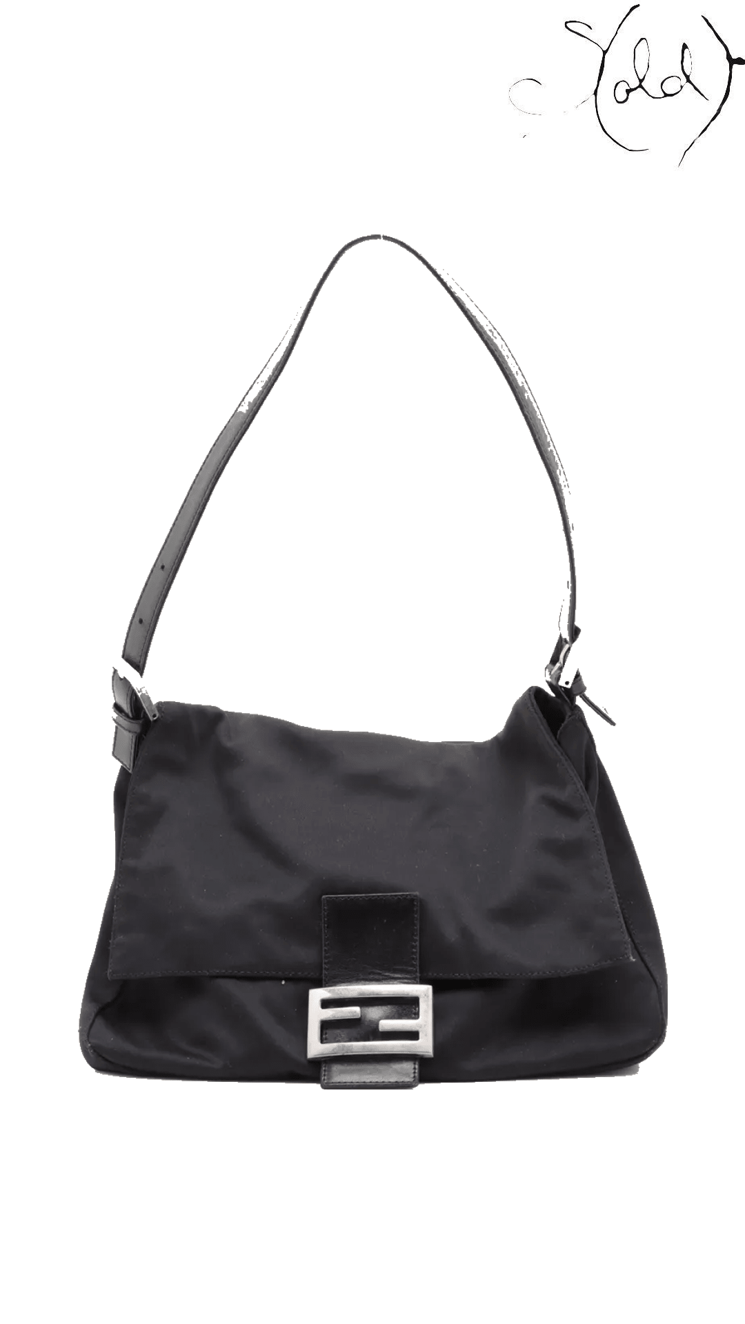 Fendi Mamma Baguette black jersey shoulder bag 26325 - view 1