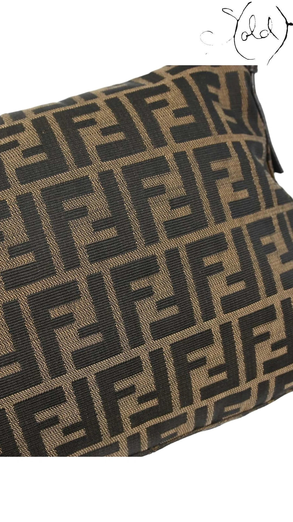 Fendi Mamma Baguette Brown Zucca canvas FF jacquard panel detail, Sold Attire.
