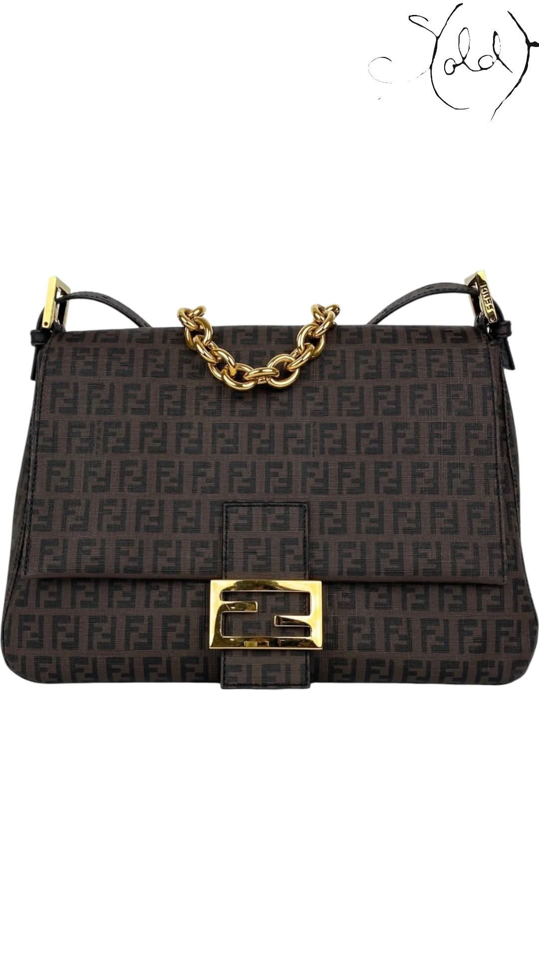 Fendi Brown Zucca Canvas Mamma Baguette Shoulder Bag | Sold Attire - Sold Attire