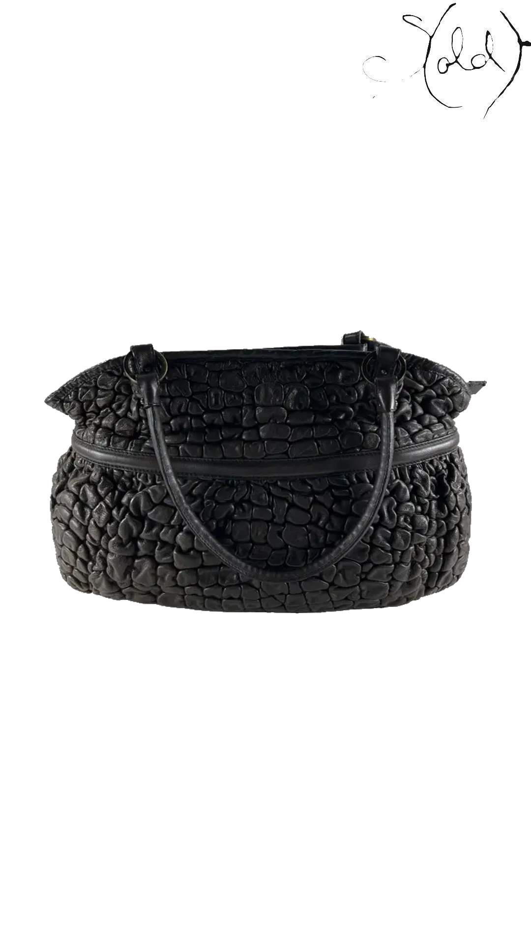 Fendi Chef Puckered Bubble dark brown leather tote - view 1
