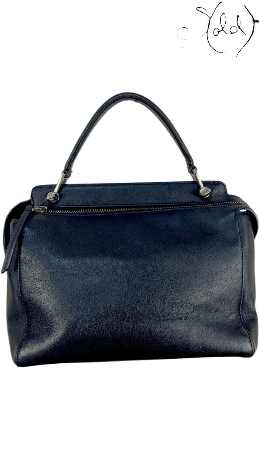 Fendi Dotcom Medium – Navy Calfskin Handbag | Sold Attire - Sold Attire