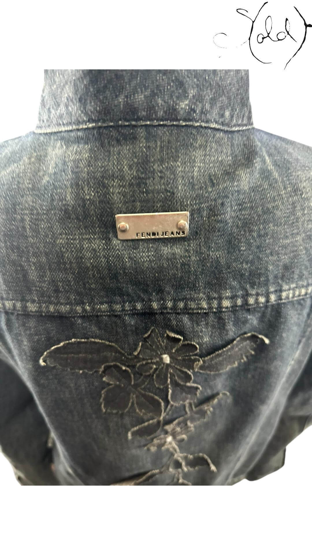 Fendi Jeans Floral Denim Jacket – Embroidered Archive, Hardware detail | Sold Attire