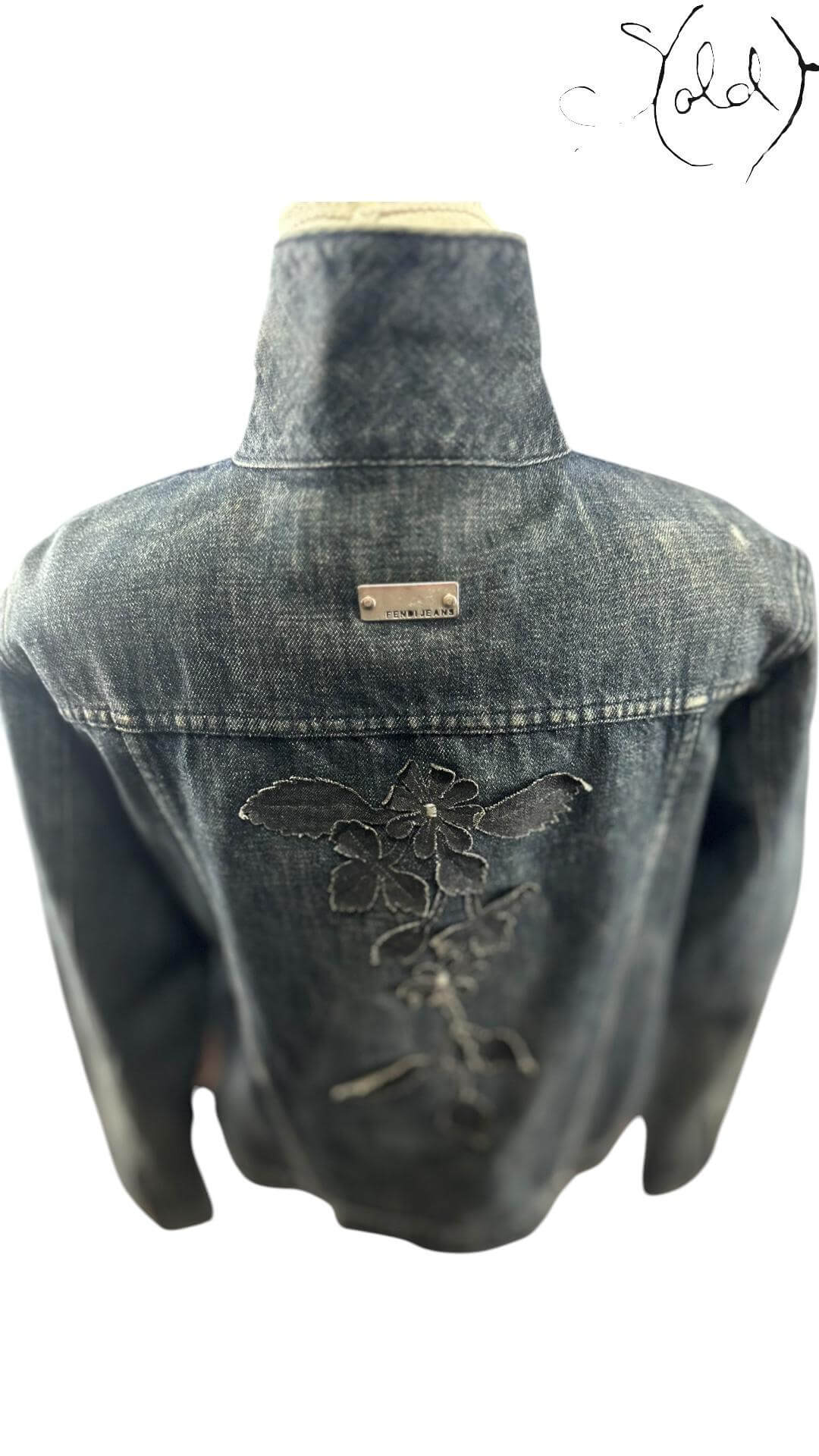 Fendi Jeans Floral Denim Jacket – Embroidered Archive, Side view | Sold Attire