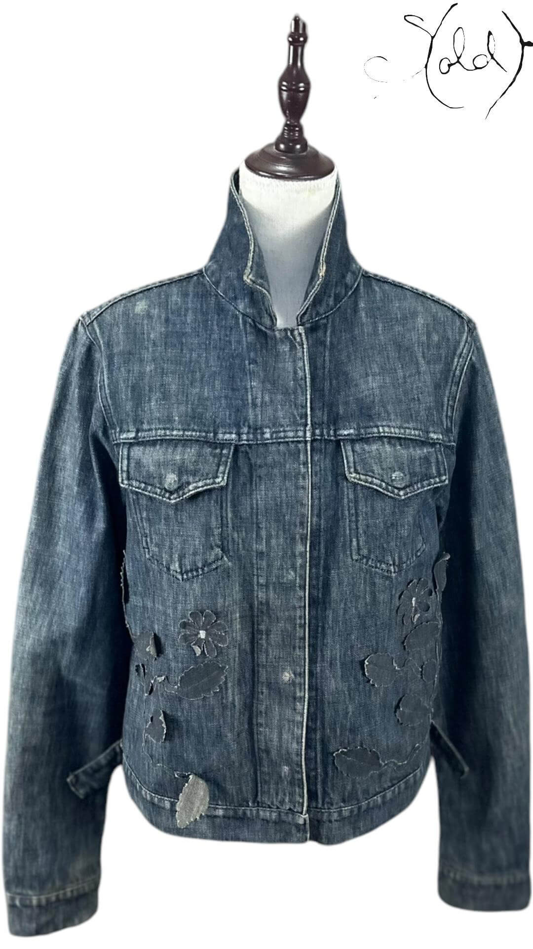 Fendi Jeans Floral Denim Jacket – Embroidered Archive, Back view | Sold Attire