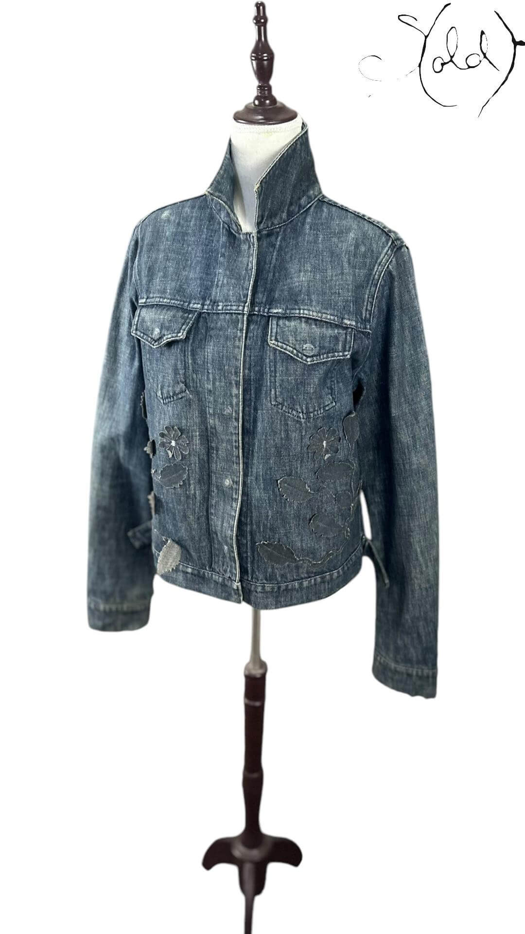 Fendi Jeans Floral Denim Jacket – Embroidered Archive, Interior view | Sold Attire