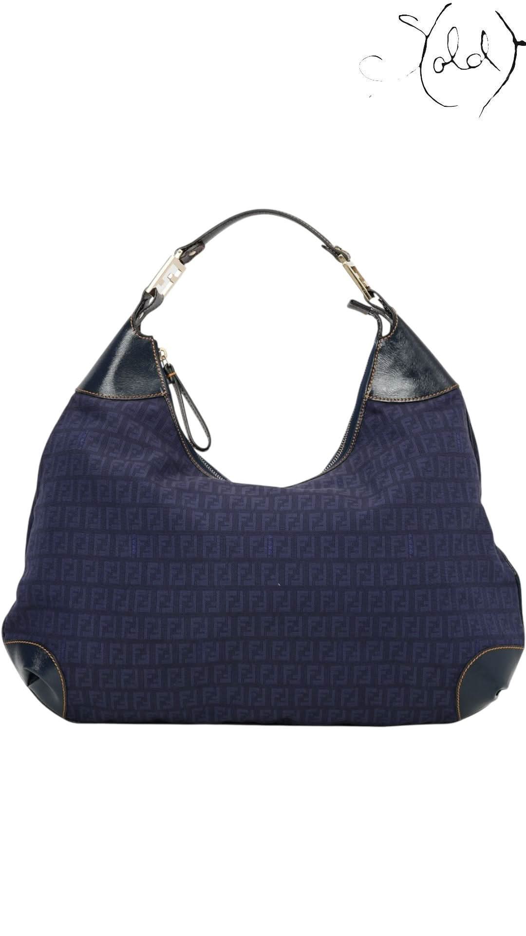 Fendi Bag variant_title Fendi Mama Baguette Blue Shoulder Bag | Sold Attire