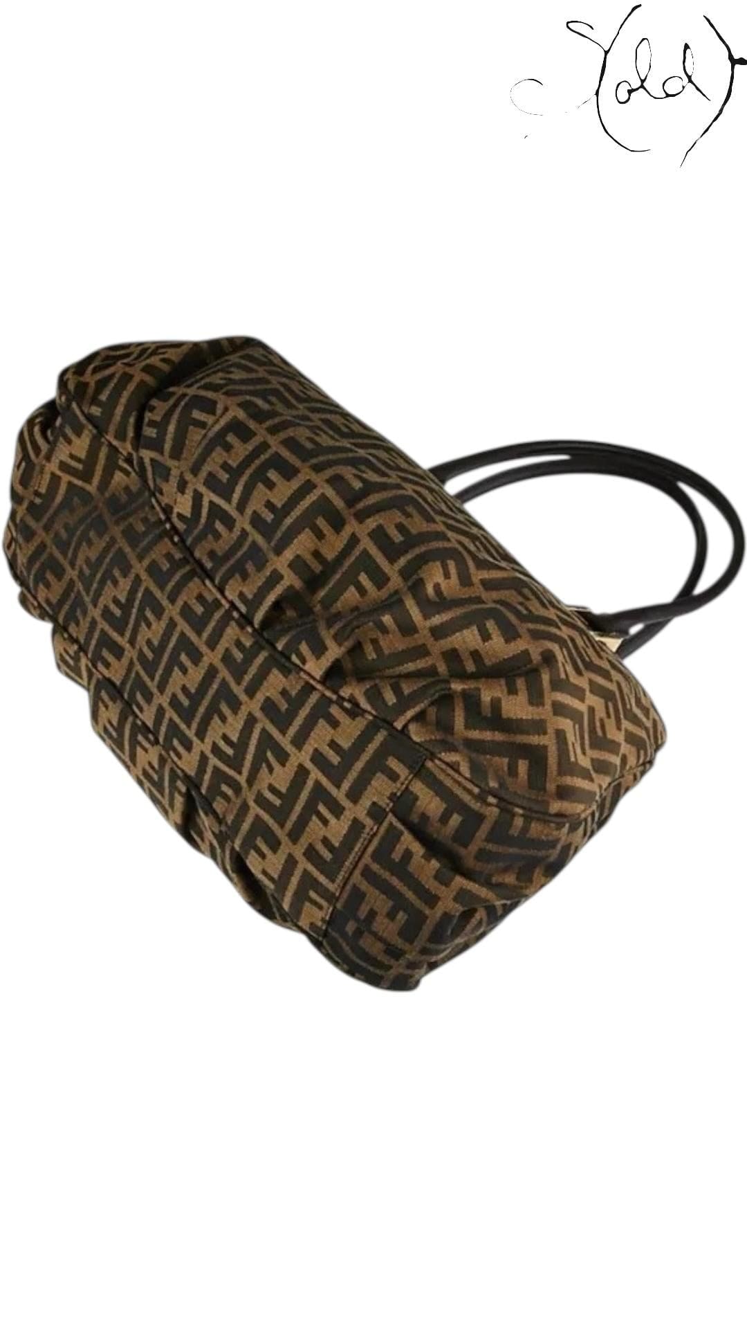 Fendi Mia Shopper Tote Zucca Canvas – Archive Edition, Back view | Sold Attire