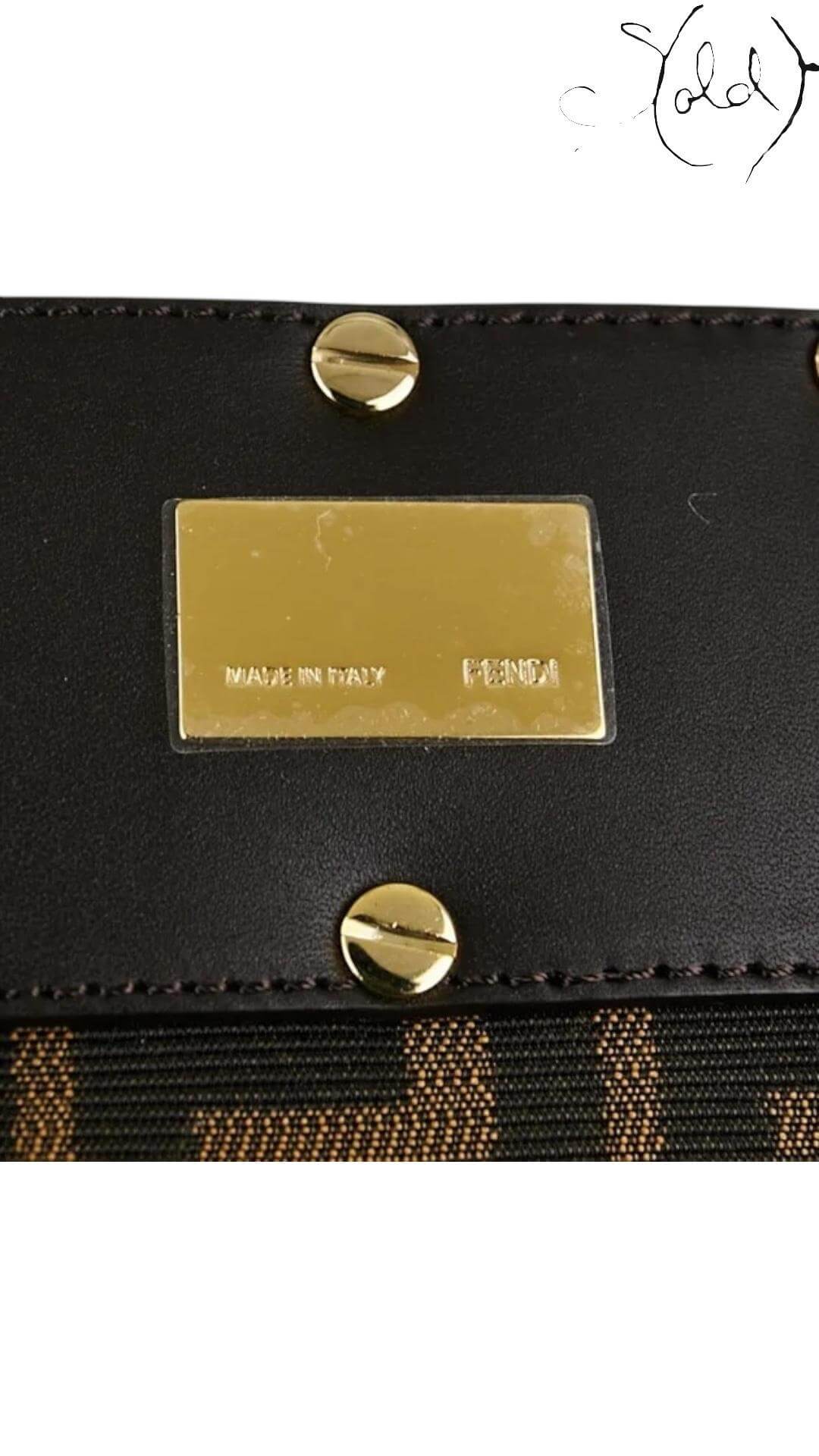 Fendi Mia Shopper Tote Zucca Canvas – Archive Edition, Hardware detail | Sold Attire