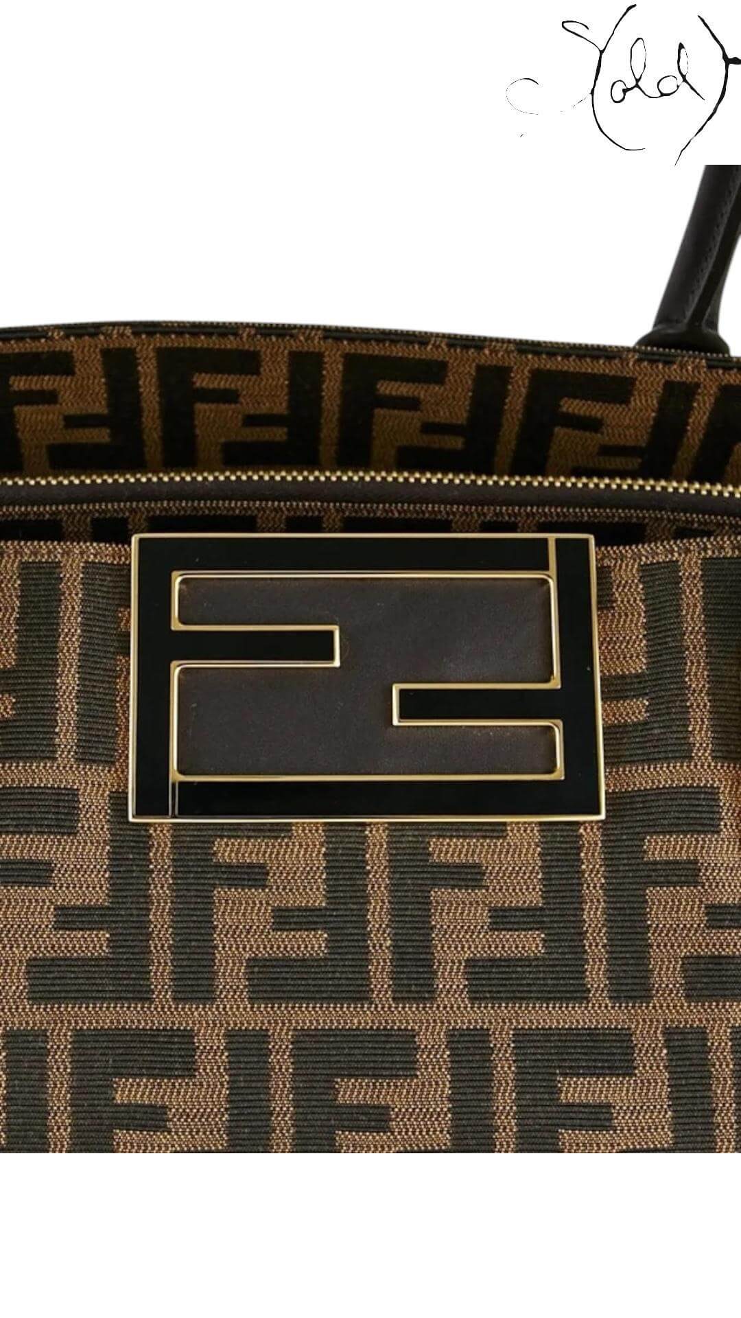 Fendi Mia Shopper Tote Zucca Canvas – Archive Edition, Base view | Sold Attire