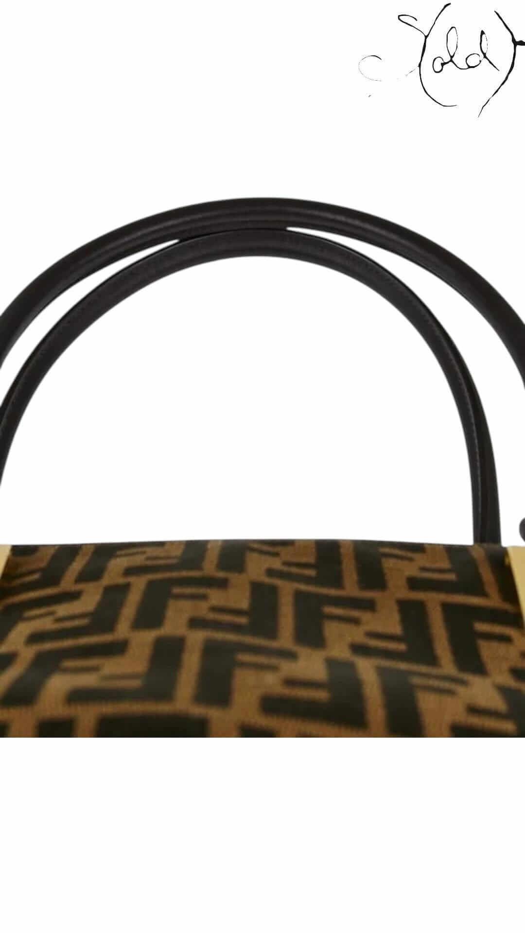 Fendi Mia Shopper Tote Zucca Canvas – Archive Edition, Interior view | Sold Attire