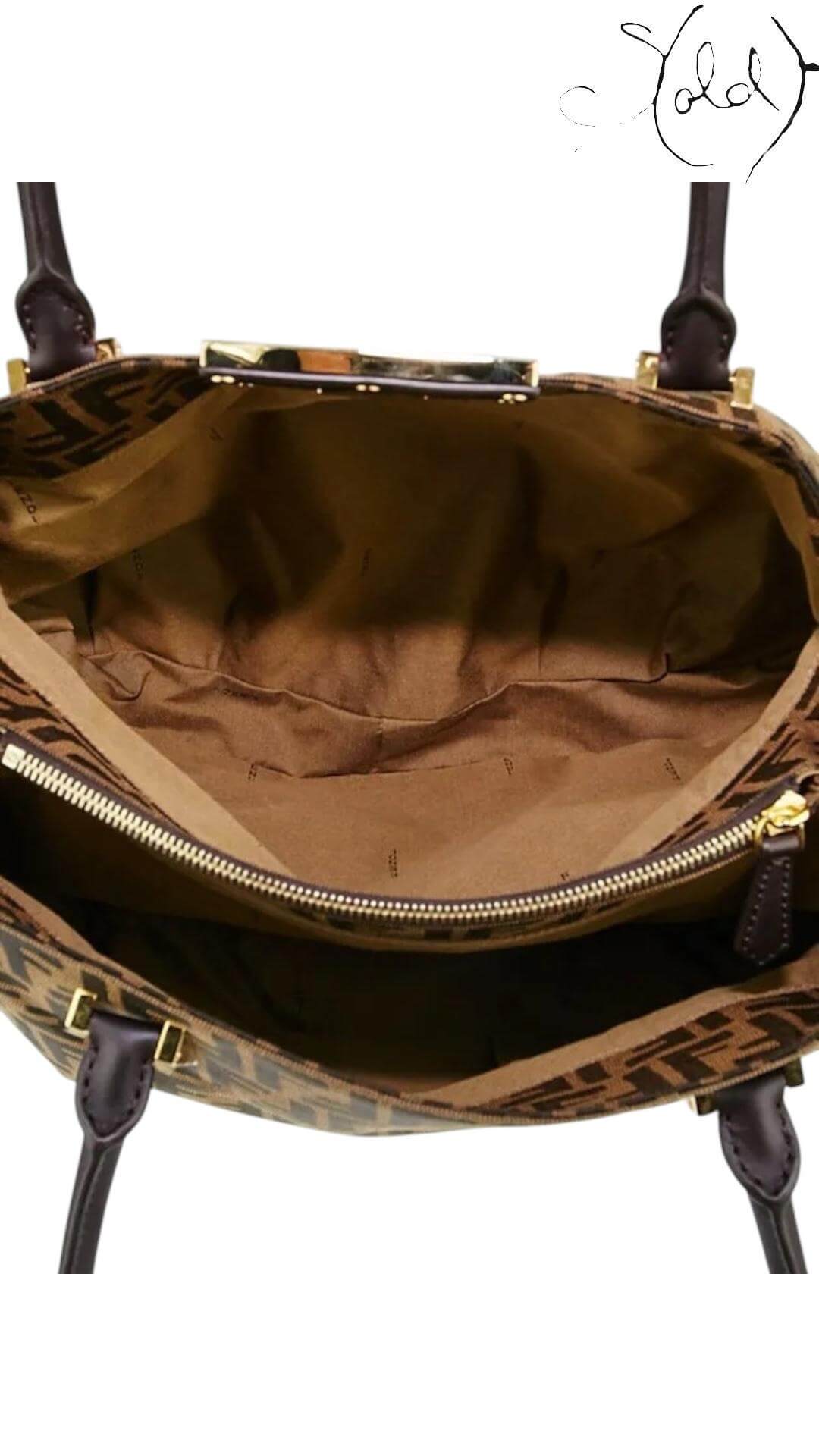 Fendi Mia Shopper Tote Zucca Canvas – Archive Edition, Detail view | Sold Attire