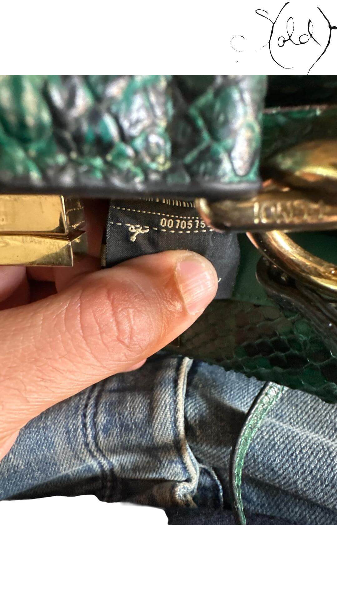 Fendi Mini Peekaboo – Emerald Python, Side view | Sold Attire