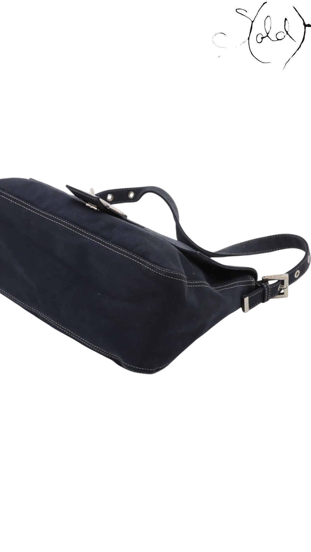 Fendi Mama Denim Shoulder Bag Blue Limited Edition — Interior view | Sold Attire