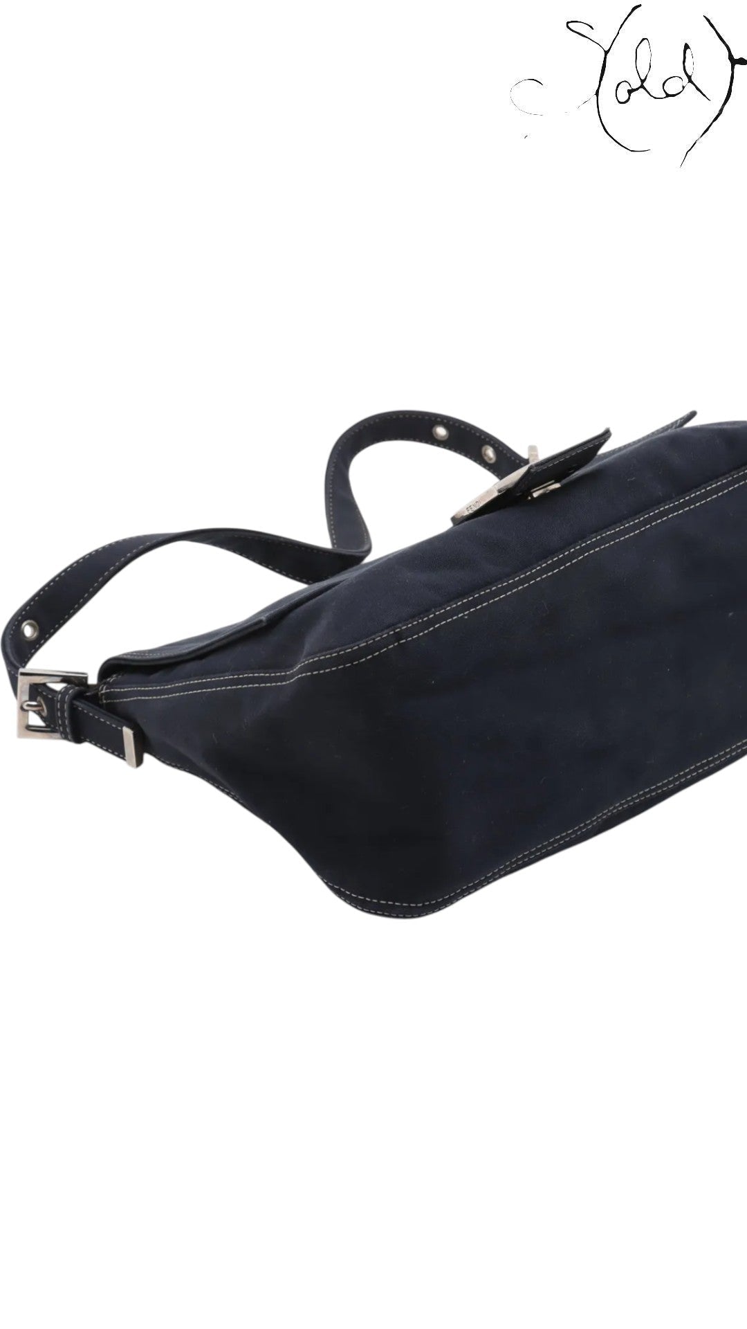 Fendi Mama Denim Shoulder Bag Blue Limited Edition — Detail view | Sold Attire