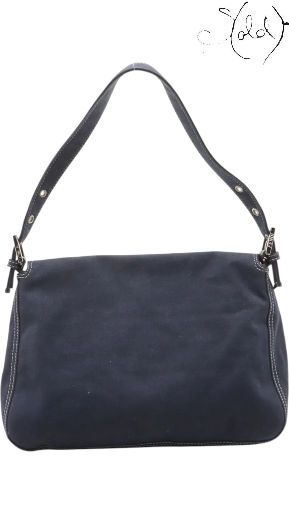 Fendi Mama Denim Shoulder Bag Blue Limited Edition, Back view | Sold Attire