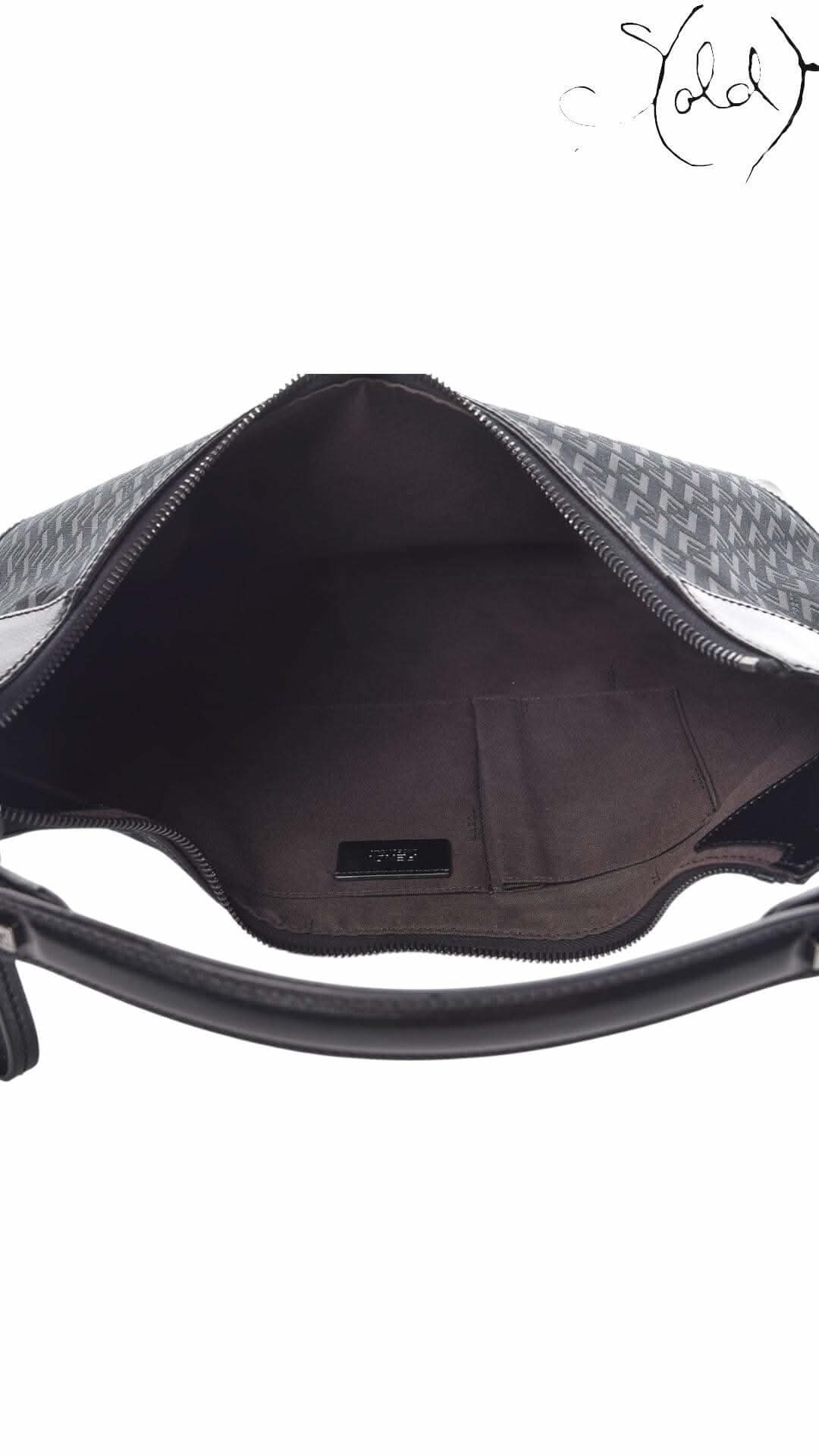 FENDI Zucchino Monogram Hobo – Black Canvas & Leather | Sold Attire - Sold Attire
