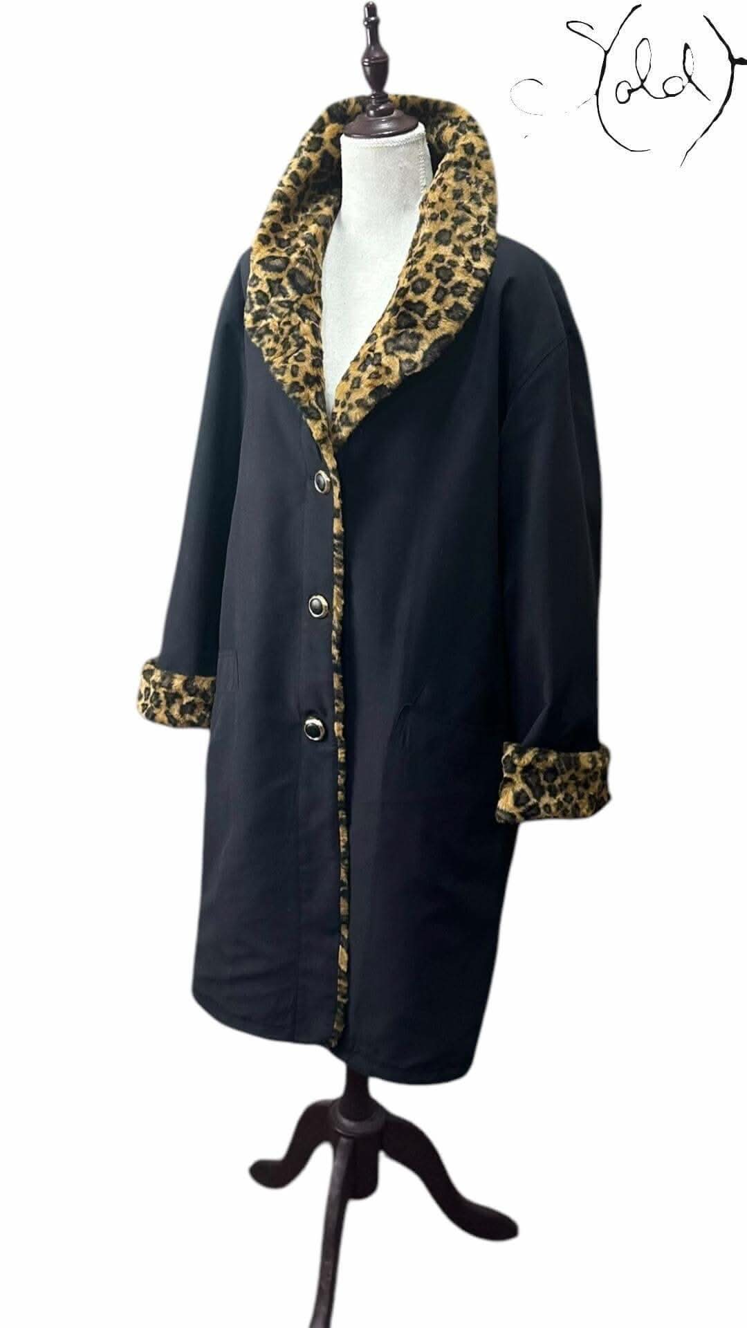 Giancarlo Valentino Leopard-Lined Coat – Statement Elegance | Sold Attire