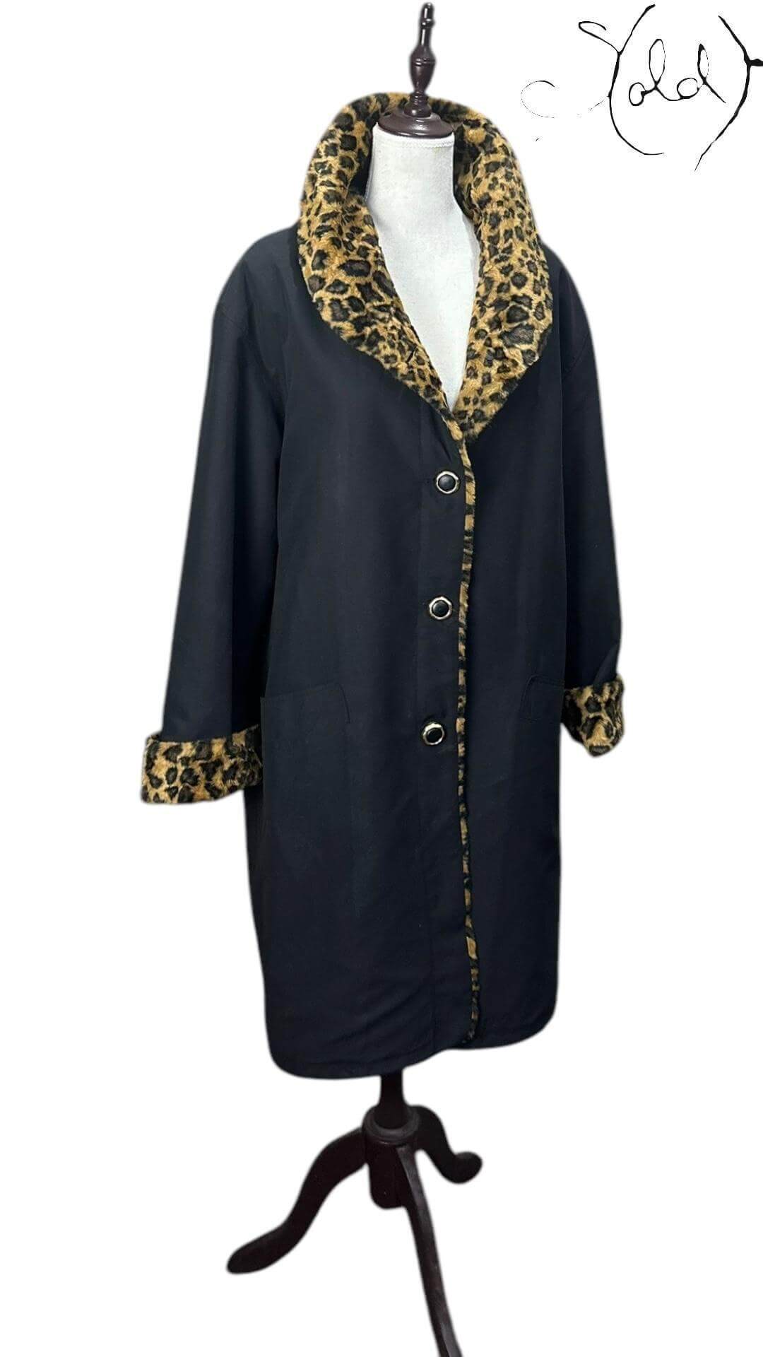 Giancarlo Valentino Leopard-Lined Coat – Statement Elegance, Interior view | Sold Attire