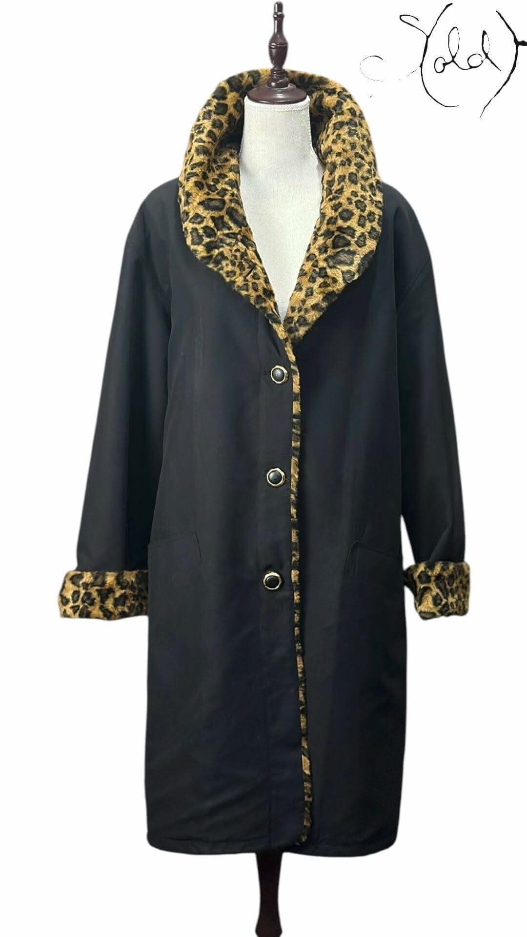 Giancarlo Valentino Leopard-Lined Coat – Statement Elegance | Sold Attire