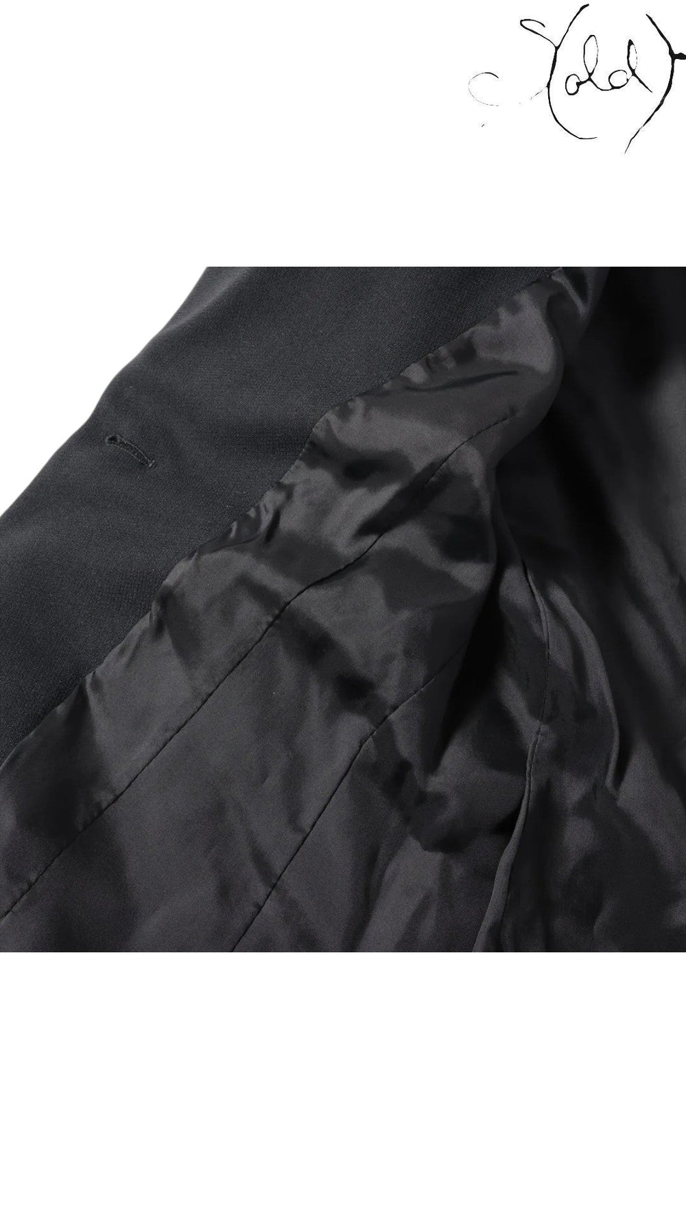 Sold Attire Gucci Tom Ford era black wool blazer, size 40, showing interior lining and buttonhole detail.