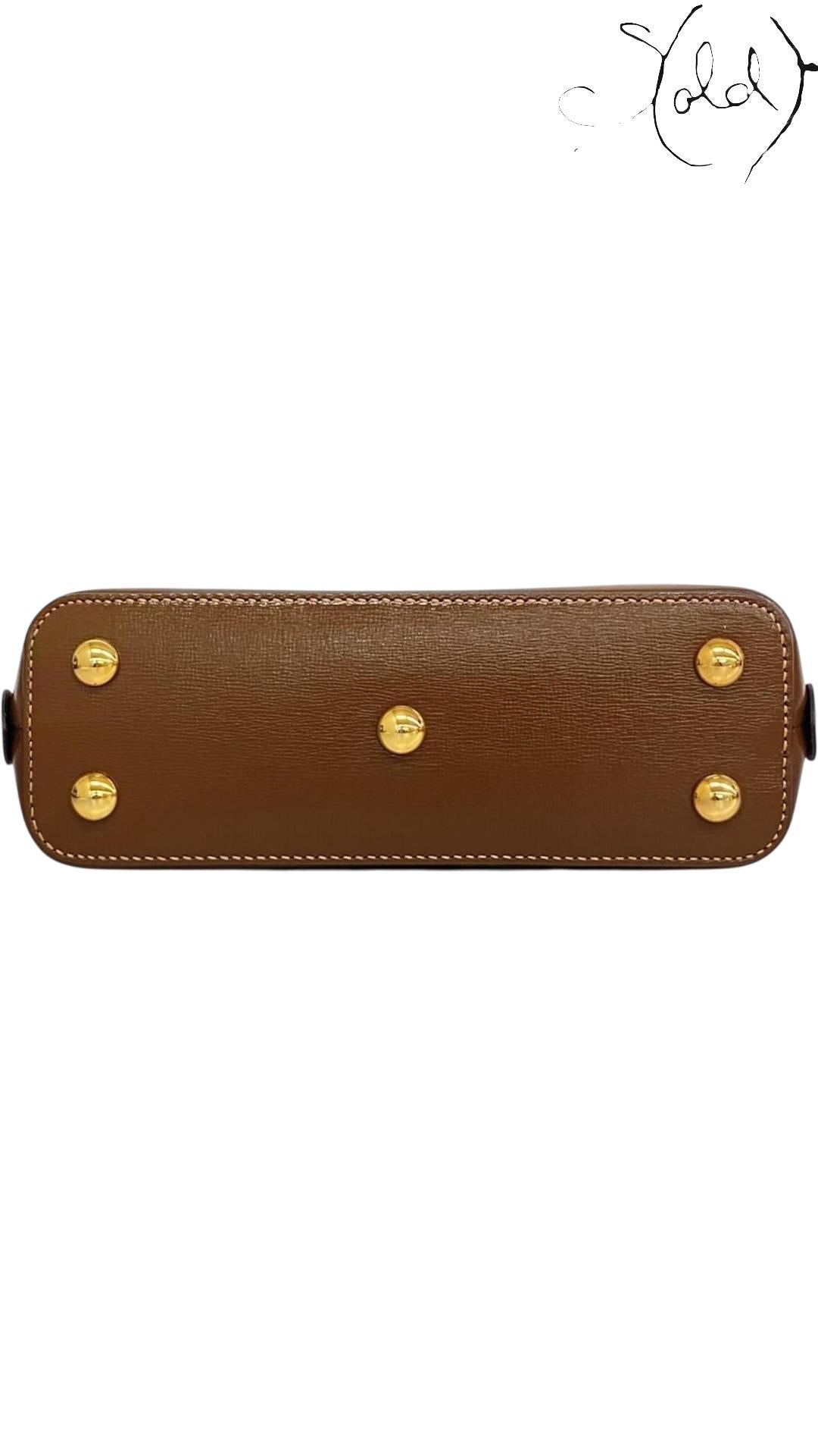 Gucci Brown Horsebit Handbag with Gold Hardware — Detail view | Sold Attire