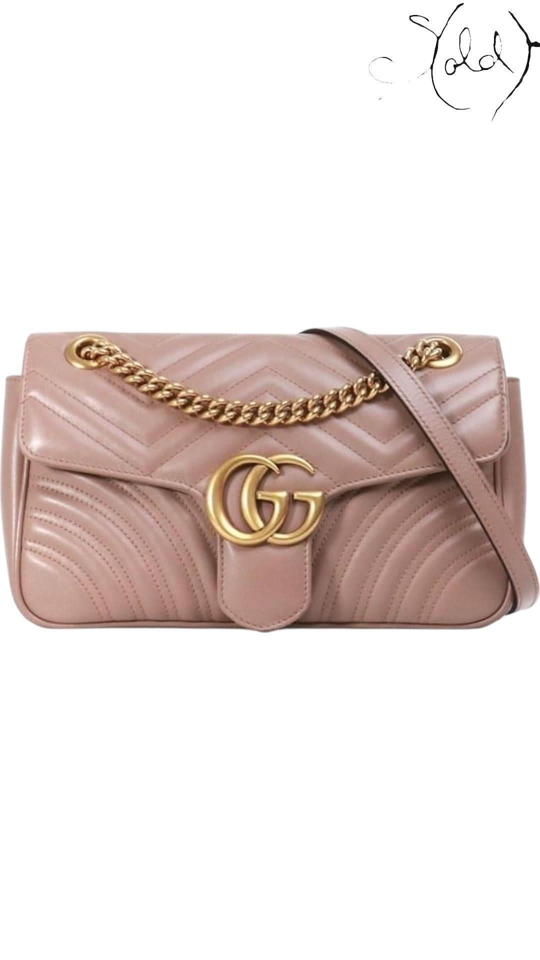 Gucci Dusty Pink GG Marmont Mini Matelassé Shoulder Bag | Sold Attire - Sold Attire
