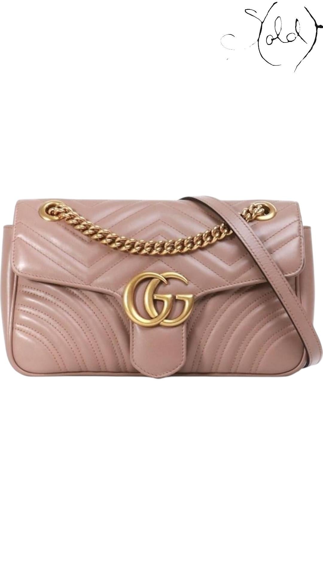 Gucci Dusty Pink GG Marmont Mini Matelassé Shoulder Bag — Authenticated Pre-Owned | Sold Attire
