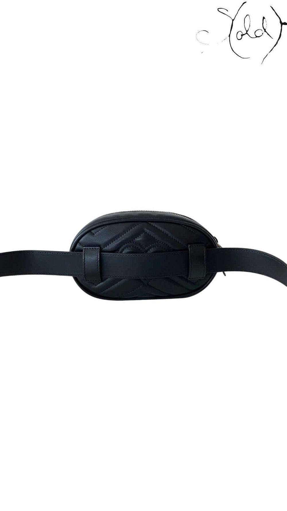 Gucci GG Marmont Belt Bag – Black Matelassé Leather, Detail view | Sold Attire
