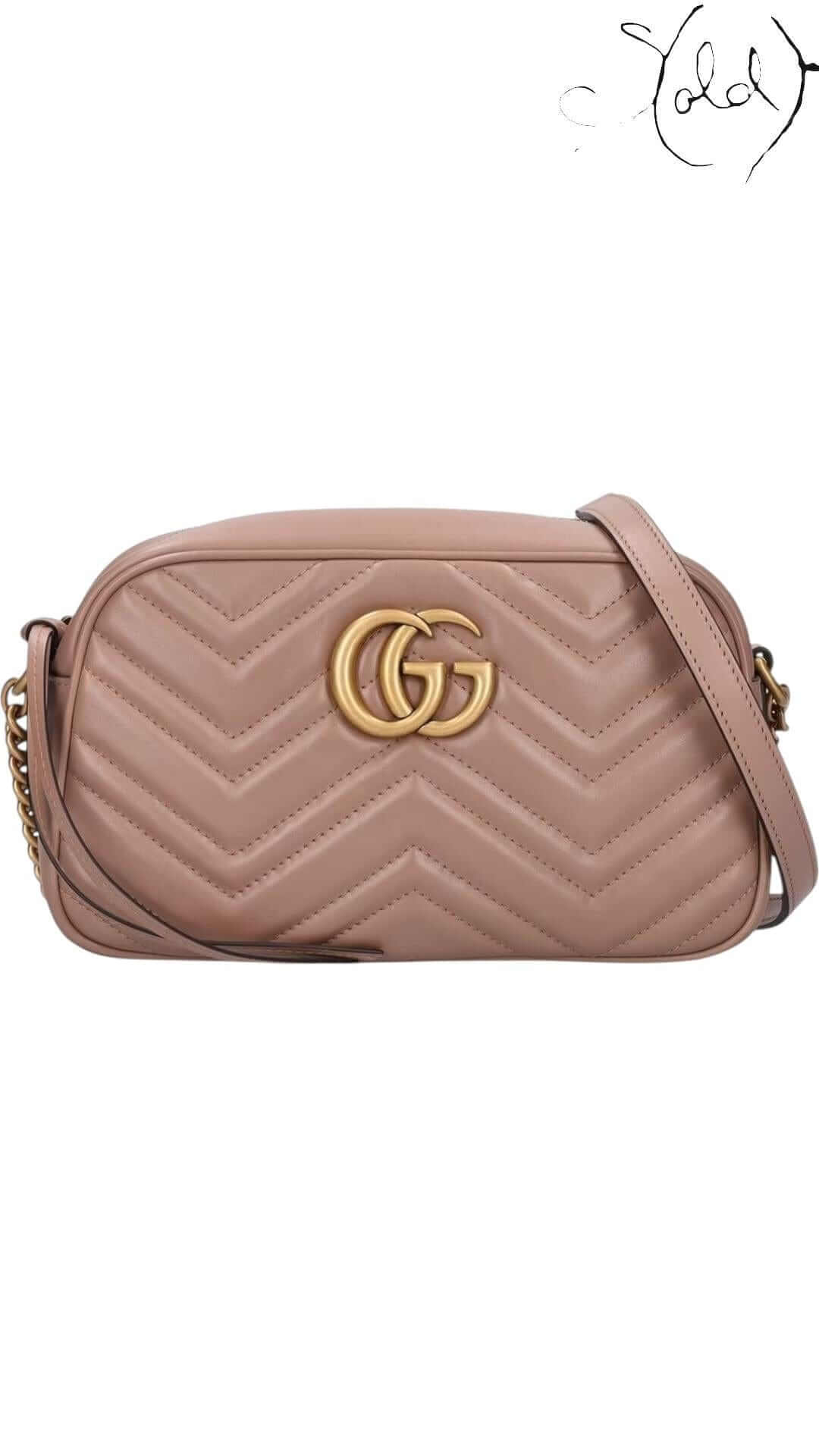 GUCCI GG MARMONT CAMERA BAG – DUSTY ROSE | SOLD ATTIRE, Back view | Sold Attire