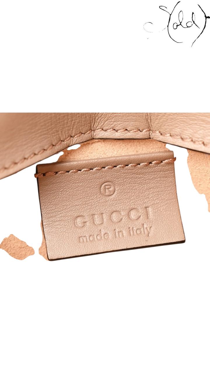 Gucci GG Marmont Super Mini Shoulder Bag Porcelain Rose 2020s, Hardware detail | Sold Attire