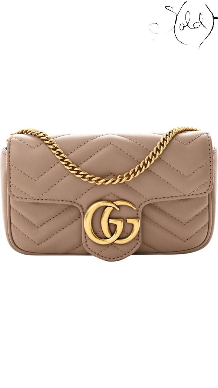 Gucci Shoulder Bag variant_title Gucci GG Marmont Super Mini Shoulder Bag Porcelain Rose 2020s | Sold Attire