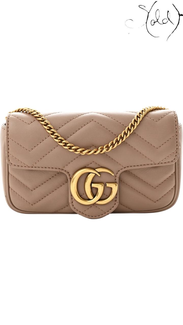 Gucci GG Marmont Super Mini Shoulder Bag Porcelain Rose 2020s — Authenticated Pre-Owned | Sold Attire