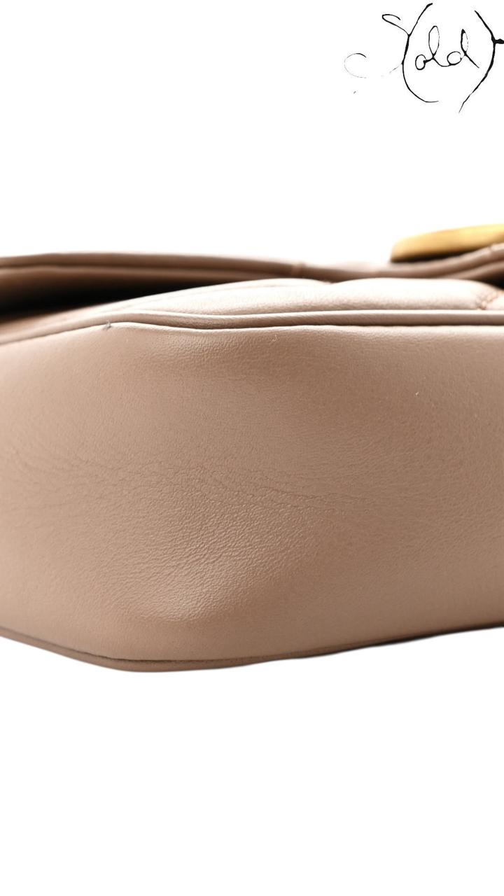 Gucci GG Marmont Super Mini Shoulder Bag Porcelain Rose 2020s, Base view | Sold Attire