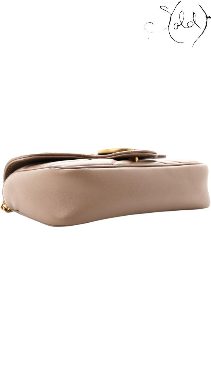 Gucci GG Marmont Super Mini Shoulder Bag Porcelain Rose 2020s, Detail view | Sold Attire