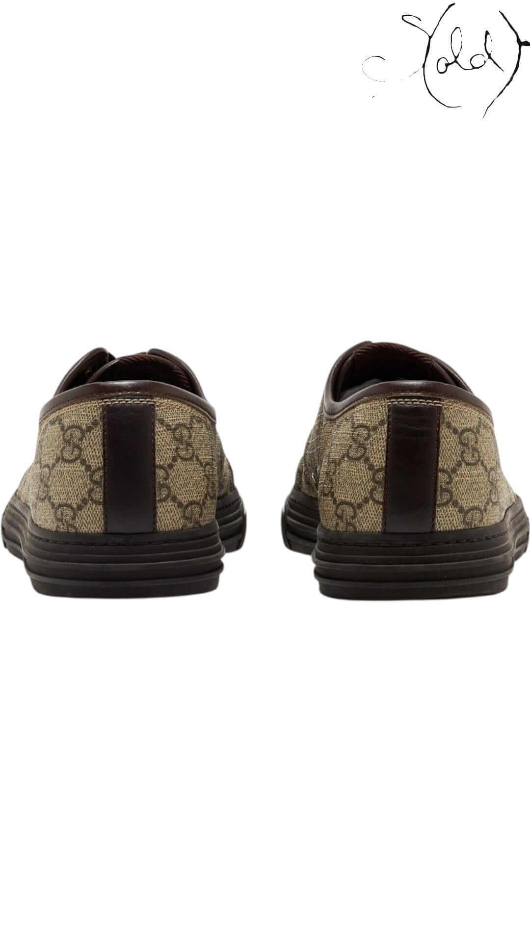 GUCCI GG Supreme Cap-Toe Sneakers – Classic Low-Top Revival — Back view | Sold Attire