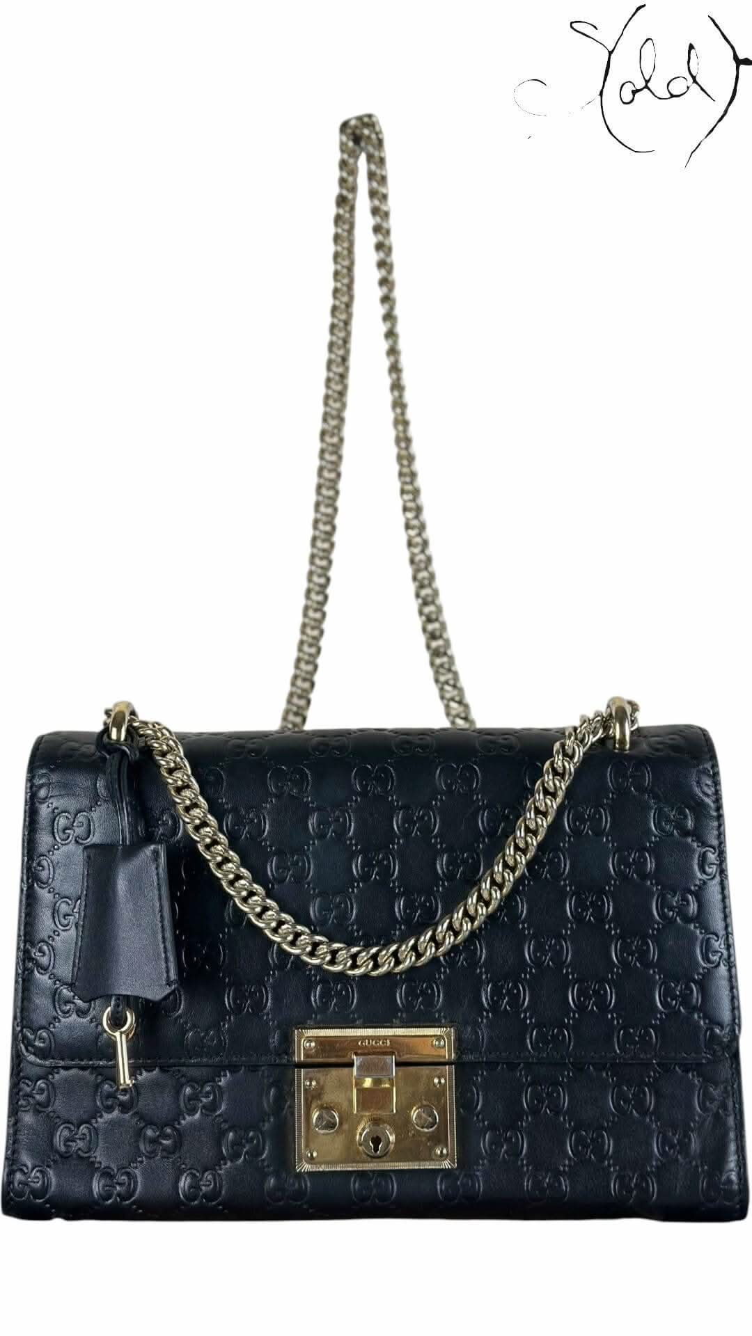 Gucci Guccissima Padlock Shoulder Bag – Noir Luxe | Sold Attire - Sold Attire