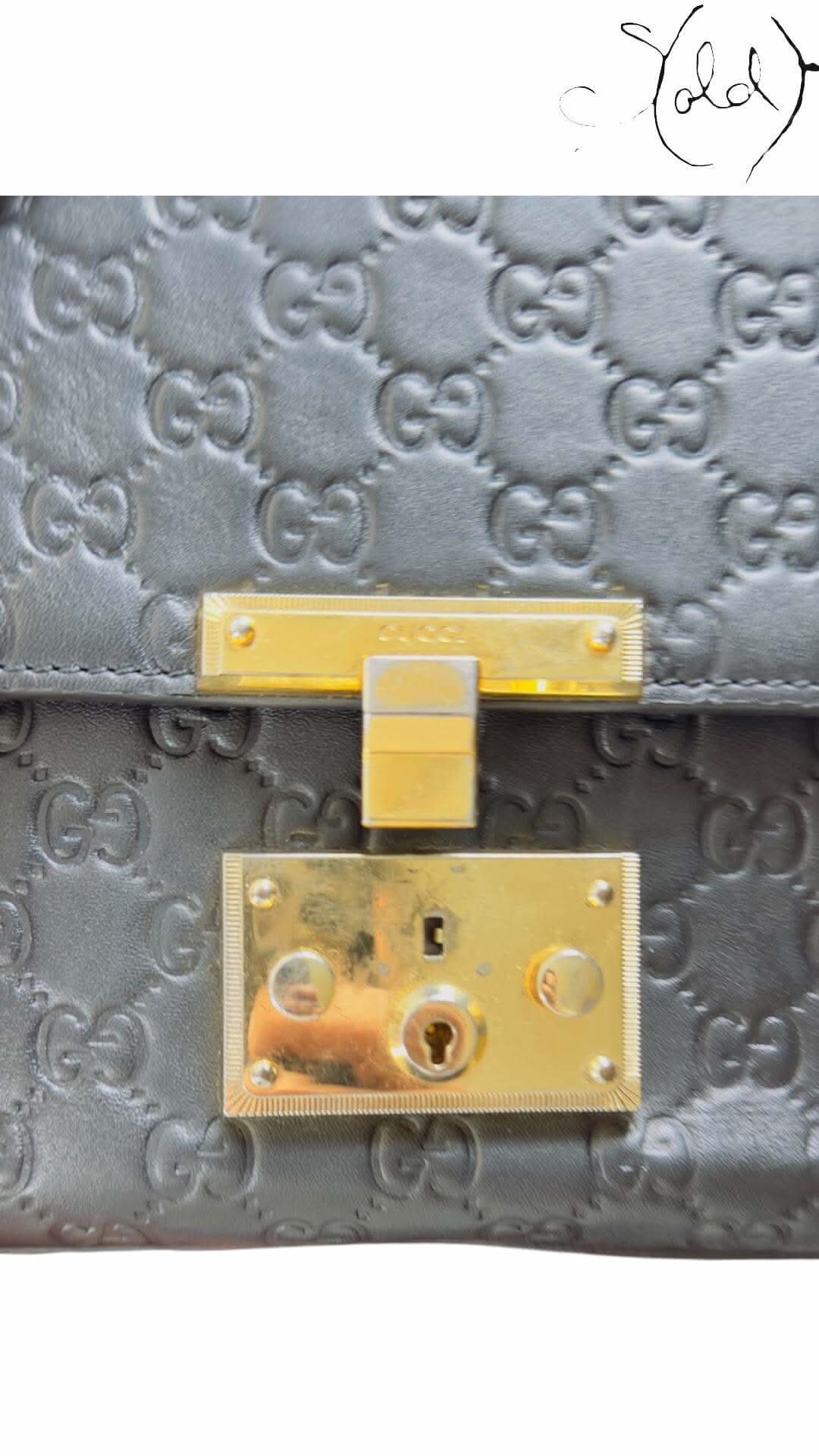 Gucci Guccissima Padlock Shoulder Bag – Noir Luxe | Sold Attire - Sold Attire