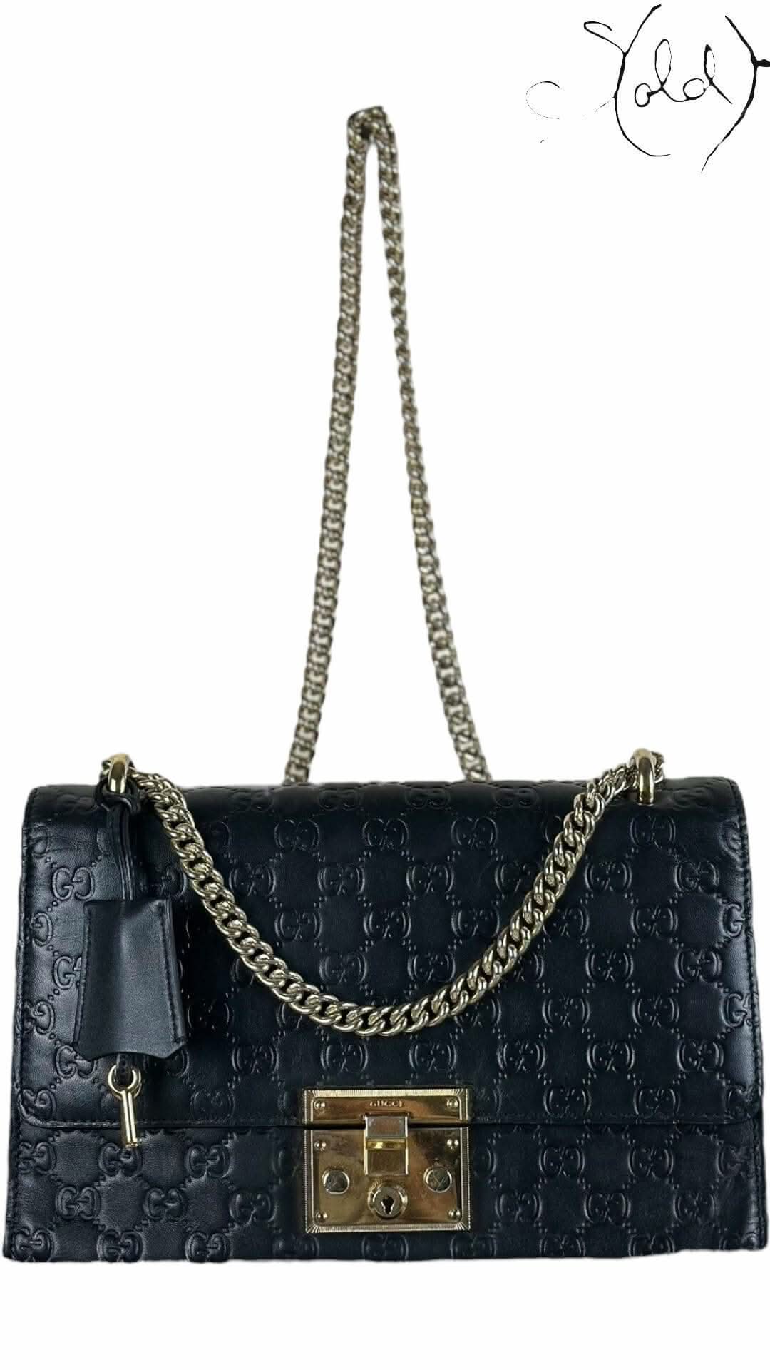 Gucci Guccissima Padlock Shoulder Bag – Noir Luxe | Sold Attire - Sold Attire