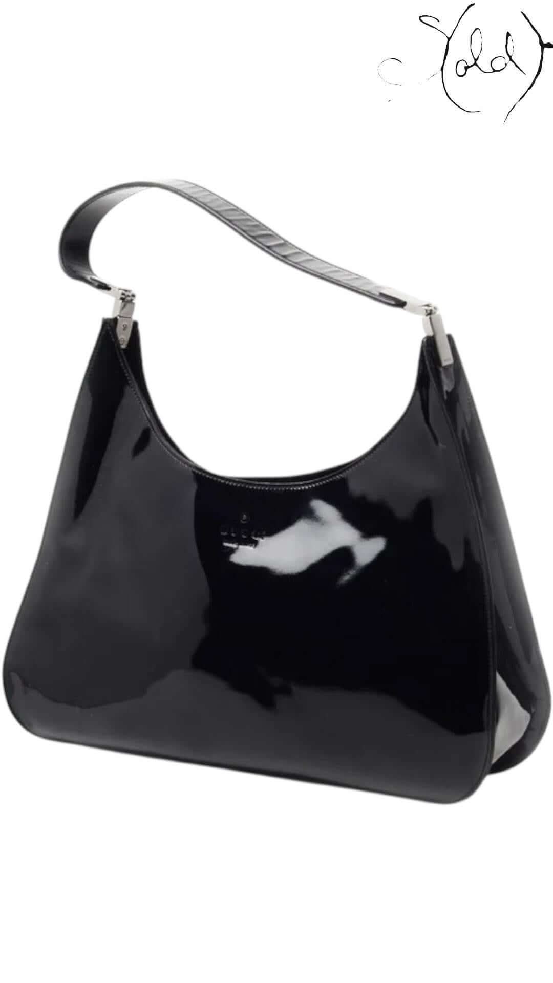 GUCCI Jackie Tom Ford Patent Black– Y2K Revival | Sold Attire - Sold Attire