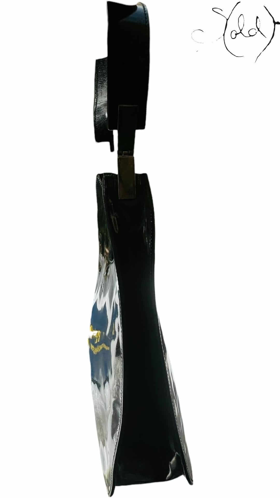 GUCCI Jackie Tom Ford Patent Black– Y2K Revival, Side view | Sold Attire