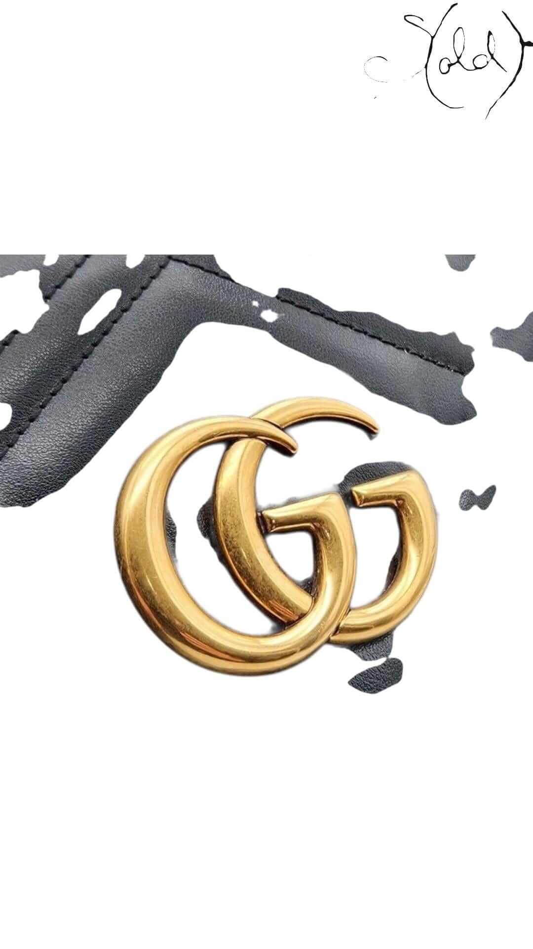 Gucci GG Marmont Black Matelassé Shoulder Bag, Base view | Sold Attire