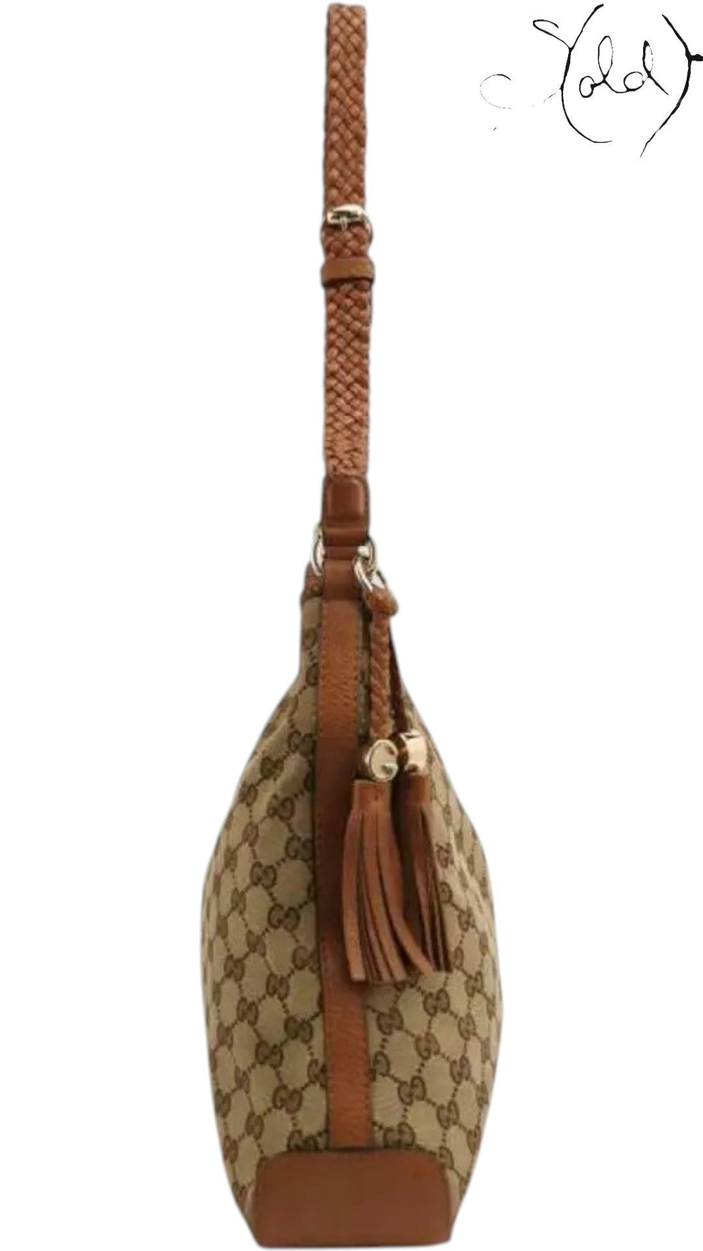 Gucci Marrakech GG Canvas & Leather Hobo Bag, Detail view | Sold Attire
