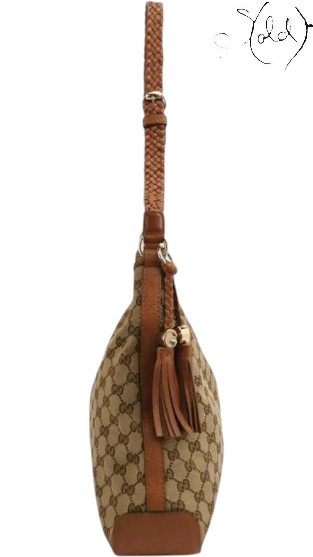Gucci Marrakech GG Canvas & Leather Hobo Bag — Detail view | Sold Attire