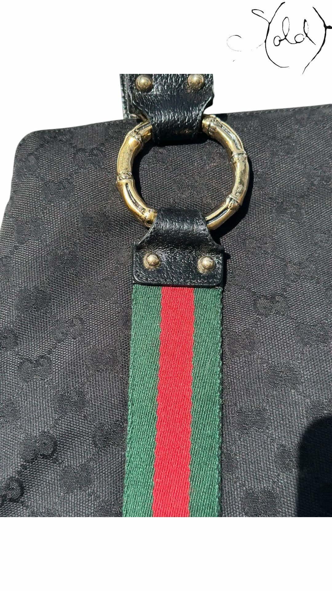 Gucci Vintage Monogram Web Handbag – 2000s Noir | Sold Attire - Sold Attire