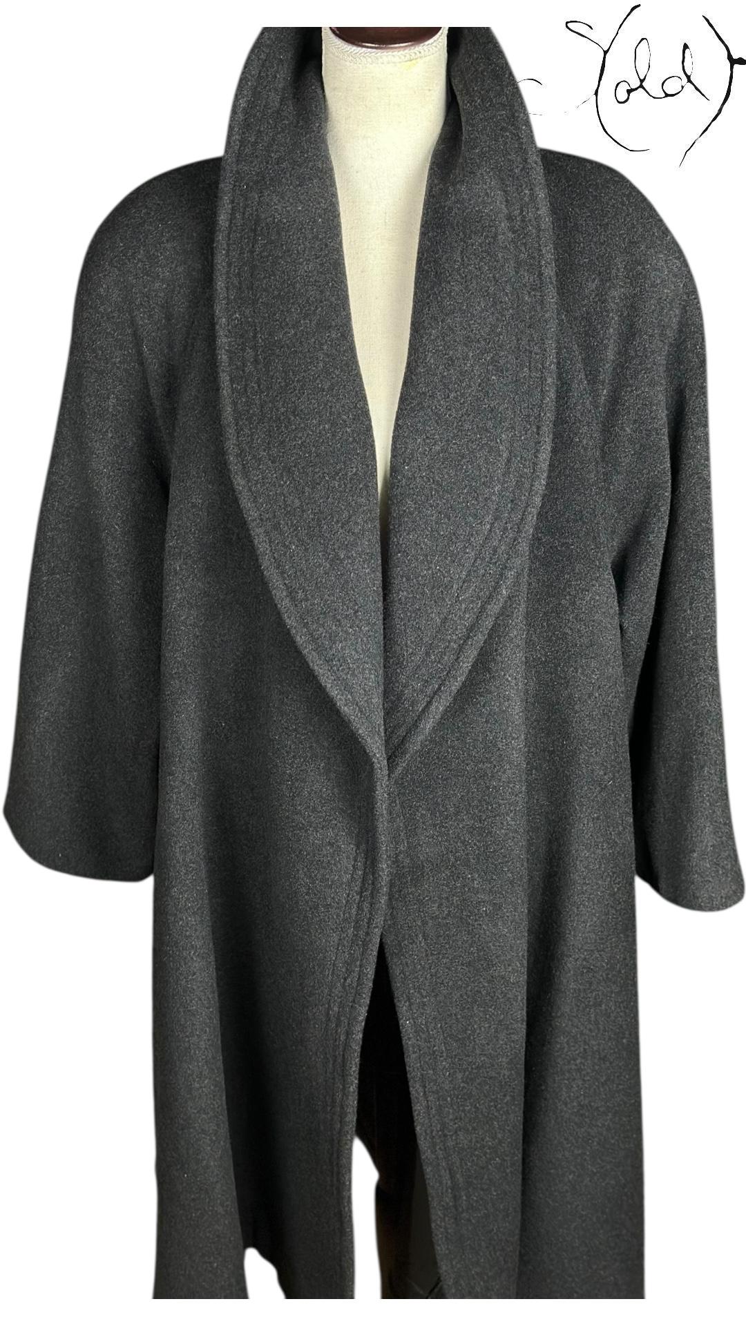 Gucci Wool Cape Coat Charcoal GG Monogram 1990s Size 42-44 — Authenticated Pre-Owned | Sold Attire