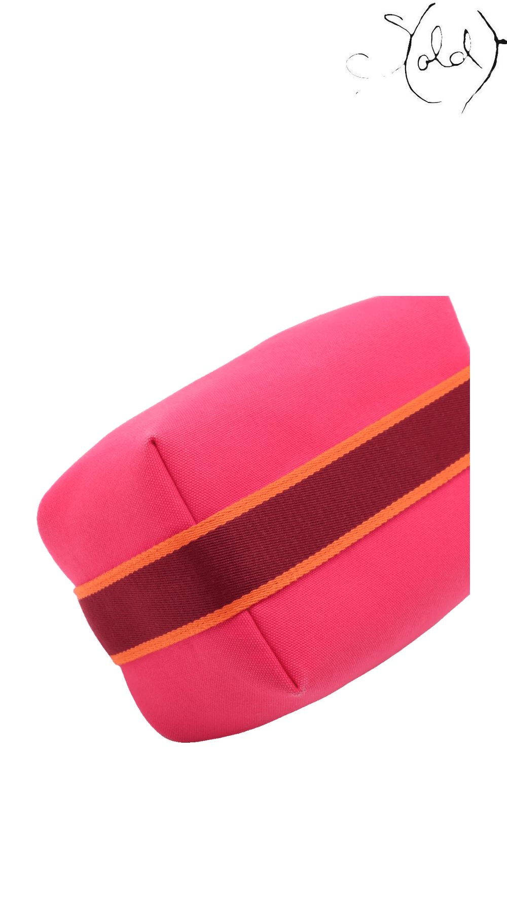 Hermès Bride-a-Brac PM pink canvas case: side profile
