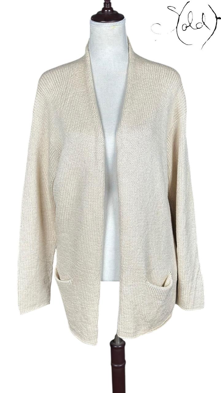 Hermès Silk Cardigan Cream Open-Knit 1990s Size 44, Authenticated Pre-Owned | Sold Attire